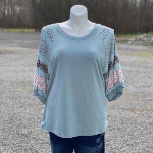 Ladies Size 3X Drop Shoulder 3/4 sleeve Top NWT